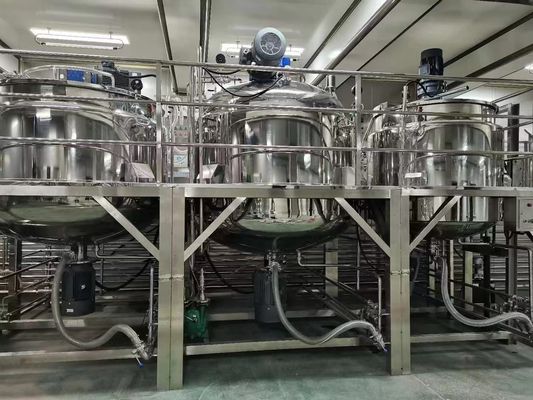 500L Stainless Steel Vacuum Emulsifier Mixer Homogenizer for Sunscreen Cream and Cosmetic Lotion Manufacturing